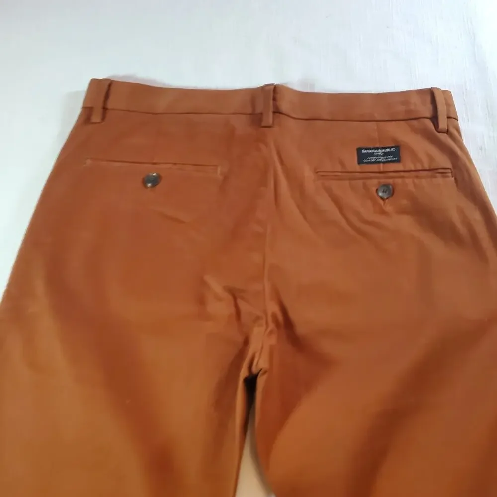 Banana Republic Mens Pants Size 31X30 Brown Chino Trousers Straight Fit NWT NEW
